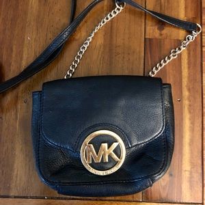 Micheal Kors small black leather crossbody bag